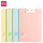 Deli PE107 Pearly Color A4 Clipboard Board Hard Writing Pad with Metal Clip for Students, Drawing & Office Use - PAPERTREE