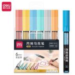 Deli S581 Metallic Acrylic Marker Set 6 Colors 2.0mm Bullet Tip - PAPERTREE