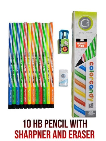 Doms C3 Color Candy HB Graphite Pencil Box 10 Pcs - PAPERTREE
