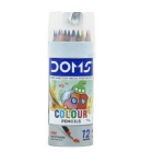 DOMS Colour Pencil Half Size 12 Shades Tin Pack - PAPERTREE