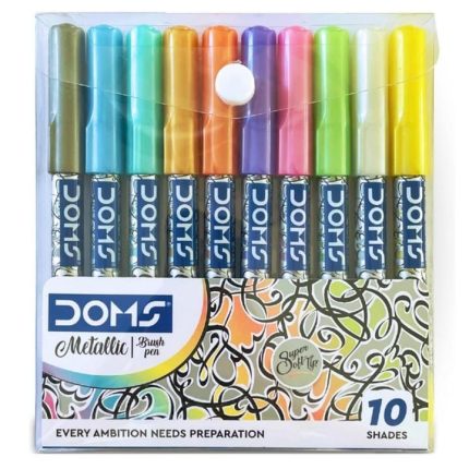 DOMS Metallic Brush Pen 10 Shades - PAPERTREE