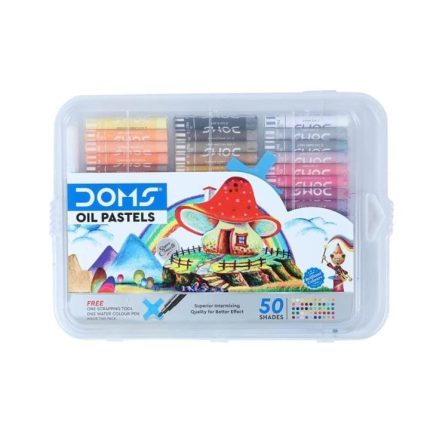 DOMS Oil Pastel 50 Shades with Plastic case - PAPERTREE