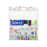 DOMS Sketch Fine Water Color Pen 14 Colors | Fine Tip Coloring & Drawing Pen Set - PAPERTREE