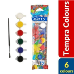 Doms Tempera Color 6 shades with Brush - PAPERTREE