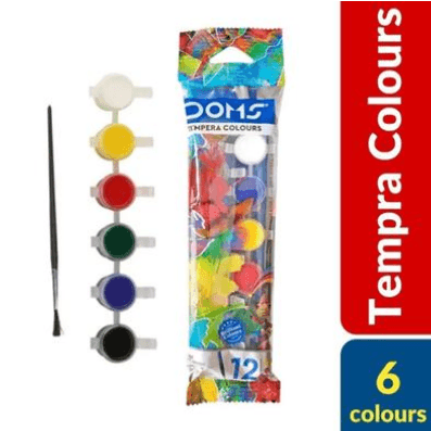 Doms Tempera Color 6 shades with Brush - PAPERTREE