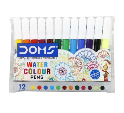 DOMS Water Colour Pens half size 12shades - PAPERTREE
