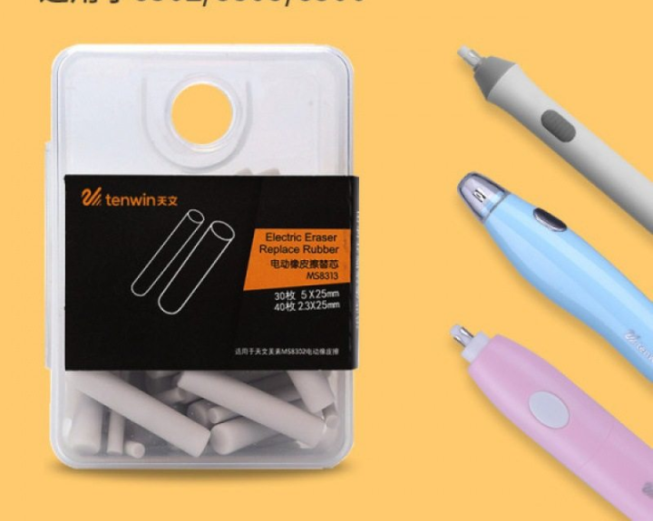 Electric Eraser Refills Set of 70 includes - 30 Pieces 5x25mm & 40 Pieces 23x25mm - PAPERTREE Electric Eraser Refills Set of 70 includes - 30 Pieces 5x25mm & 40 Pieces 23x25mm - PAPERTREE