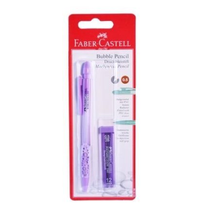 Faber-Castell Bubble Mechanical Pencil 0.5mm with Lead Tube | Retractable Tip & Built-In Eraser for Writing & Sketching - PAPERTREE