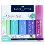 Faber Castell Pastel Textliner Pen Set of 5 Highlighter - PAPERTREE