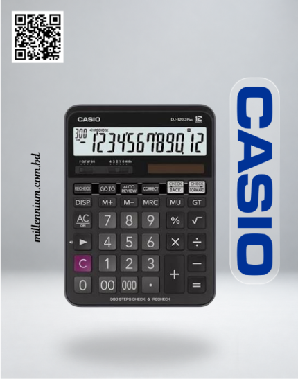 Casio DJ-120D Plus 12-digit desktop calculator with check and recheck functions - Millennium