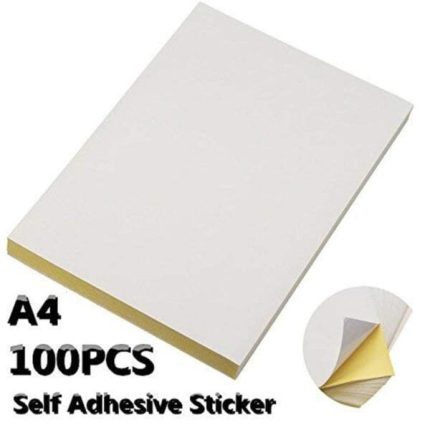 Glossy A4 Self Adhesive Sticker Paper White 100 sheets - PAPERTREE,