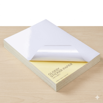 Glossy A4 Self Adhesive Sticker Paper White 100 sheets - PAPERTREE