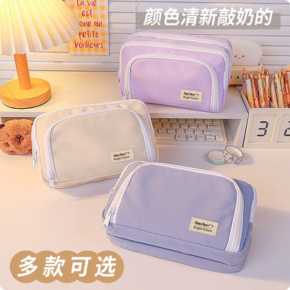 High-Appearance Value Minimalist Student Stationery Box, Ins-Style Cute Light Luxury High-End Pen Case - PAPERTREE