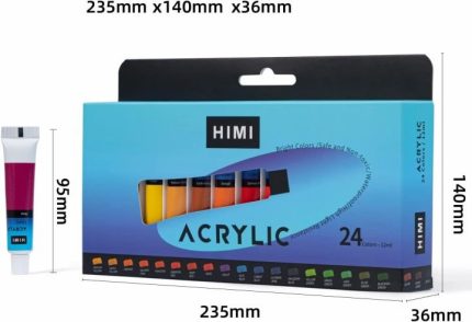 HIMI Acrylic Paint 12 ml x 24 Tubes - PAPERTREE