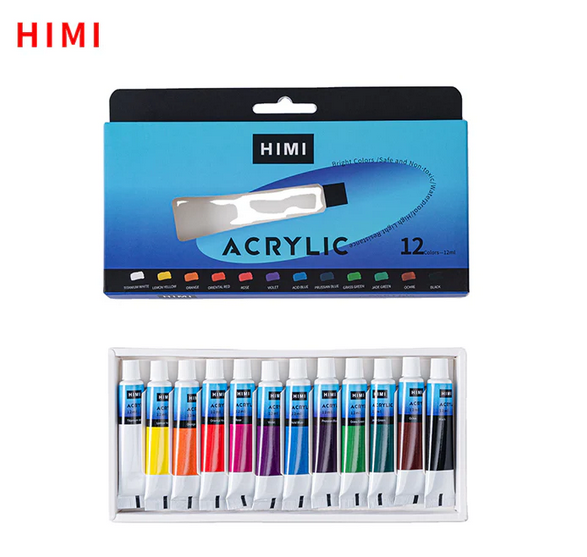 HIMI Acrylic Paint Tube Set 12ml x 12 color - PAPERTREE HIMI Acrylic Paint Tube Set 12ml x 12 color - PAPERTREE