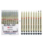 HOCAI Pigment Liner Pen Set 9 PCS – Needle Drawing Pens for Sketching, Illustration, Manga & Technical Drawing - PAPERTREE