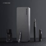 Hongdian 6013 Matte Black Fountain Pen Fine Nib Titanium Black Writing Pen with Metal Gift Box Set - PAPERTREE