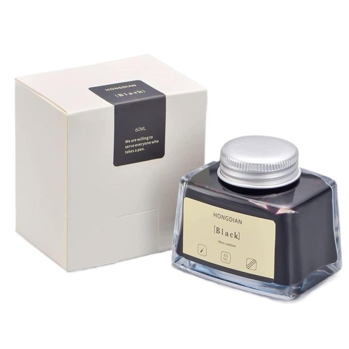 Hongdian Fountain Pen Bottled Ink Black 60ml – Premium Black Writing Ink for Fountain Pens, Calligraphy & Journaling - PAPERTREE Hongdian Fountain Pen Bottled Ink Black 60ml – Premium Black Writing Ink for Fountain Pens, Calligraphy & Journaling - PAPERTREE
