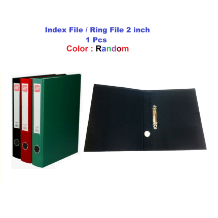 HUAJIE 2 Inch Ring File Index File Folder | Random Color Office File Organizer - PAPERTREE
