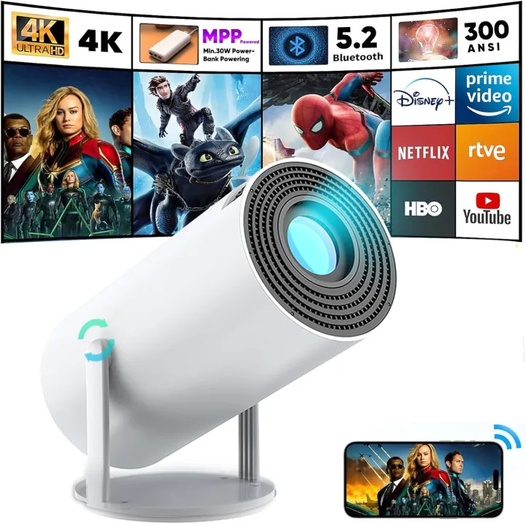 HY300 Smart Mini Projector 4K Support WiFi Bluetooth Portable Home Theater Projector HD 720P - PAPERTREE HY300 Smart Mini Projector 4K Support WiFi Bluetooth Portable Home Theater Projector HD 720P - PAPERTREE