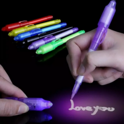 Invisible Ink Magic Pen with UV Light | 2-in-1 Luminous Light & Money Detector Pen for Kids - PAPERTREE