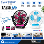 JYSUPER JY-2523 Rechargeable 3600mAh Portable Desk Fan - PAPERTREE