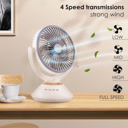 Jysuper JY-2570 Fan 10 Inch High Speed Rechargeable Table Fan 8000mAh Battery - PAPERTREE