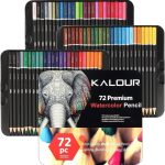 KALOUR Premium Watercolor Pencil Set of 72 Colors Professional Water Soluble Colored Pencils for Drawing Sketching and Painting - PAPERTREE