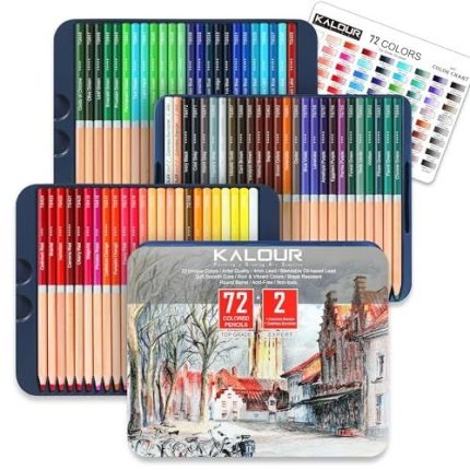 KALOUR Professional Colored Pencils 72+2 Set | Includes Colorless Blender & Burnisher Pencils - PAPERTREE