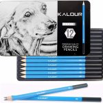 KALOUR Professional Sketching Drawing Pencils Set of 12 Tin Box Graphite Art Pencil Set for Artists and Students - PAPERTREE