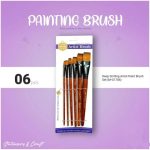 KeepSmiling G1706 6 Pcs Flat Paint Brush Set for Acrylic, Watercolor & Oil - PAPERTREE