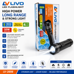 Livo LV-2698 Rechargeable LED Flashlight 4 hours 18650 rechargeable lithium battery - PAPERTREE
