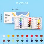 Marie’s Acrylic Paint Set 18 Colors 12ml Tubes | Professional Artist Acrylic Colour Set for Canvas, Wood, Paper & Craft Painting - PAPERTREE