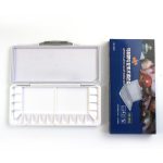 Maries H028 Artist Plastic Color Mixing Box 18 Grid Palette with 3 Color Mixing Zones for Watercolor, Acrylic & Gouache Painting - PAPERTREE