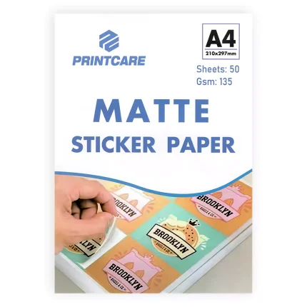 Matte sticker paper in A4 size -50 sheets - PAPERTREE
