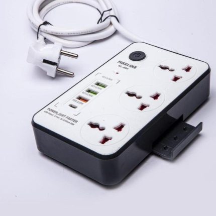 Maxline ML 804 USB Fast Charging Multiplug Power Strip Extension Socket - PAPERTREE