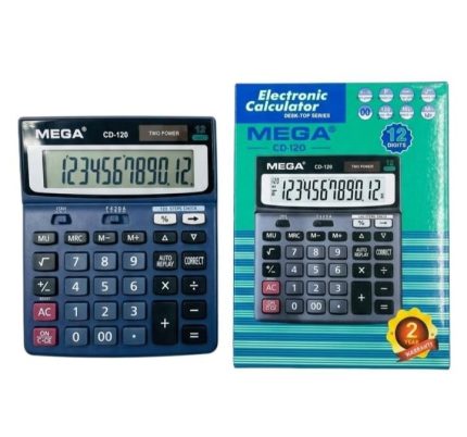 Mega CD120 Dual Power Desktop Calculator 12 Digit - PAPERTREE