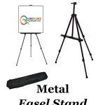 Metal Art Easel Canvas Stand Adjustable Black Metal Easel for Drawing Painting and Display - PAPERTREE