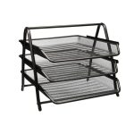 Metal Mesh Desk Organizer File Tray Document Holder 3 Tire - PAPERTREE