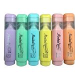 Mondate Pastel Color Highlighting Marker Pen Set 6 Colors Soft Pastel Highlighters for Study, Journaling, Planning, and Office Use - PAPERTREE