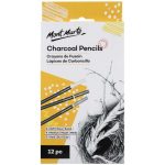 Mont Marte Charcoal Pencils 12pc – Professional Charcoal Drawing Pencil Set for Sketching, Shading & Fine Art - PAPERTREE