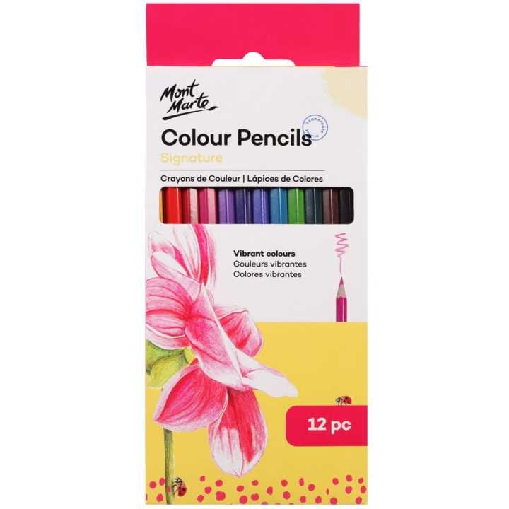 Mont Marte Color Pencils 12pc | Vibrant Colored Pencil Set for Drawing, Coloring & Art Projects - PAPERTREE Mont Marte Color Pencils 12pc | Vibrant Colored Pencil Set for Drawing, Coloring & Art Projects - PAPERTREE
