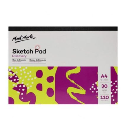 Mont Marte Discovery A4 Sketch Pad 110 GSM 30 Sheets for Drawing - PAPERTREE