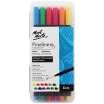 Mont Marte Fineliner Pen Soft Grip 12pc Fine Tip Colored Pens for Drawing, Journaling, Writing & Illustration - PAPERTREE