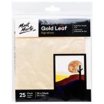 Mont Marte Imitation Gold Leaf 14 x 14cm 25 Sheets Decorative Gold Foil Sheets for Art, Craft & Gilding Projects - PAPERTREE