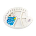 Mont Marte Oval Plastic Palette 34 x 25cm Large Paint Mixing Palette for Watercolor, Acrylic & Oil Painting - PAPERTREE