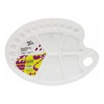 Mont Marte Oval Plastic Palette Discovery 34 x 25cm (13.3 x 9.8in) – Lightweight Paint Mixing Palette for Acrylic Watercolor and Oil Painting - PAPERTREE