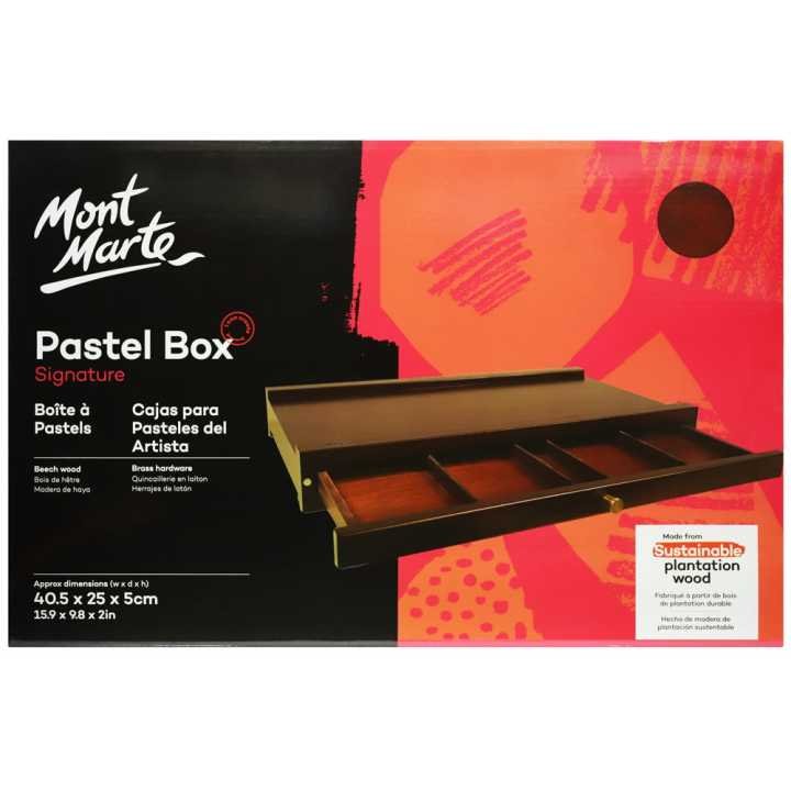 Mont Marte Pastel Box Single Deck Storage Case for Soft Pastels, Oil Pastels, Charcoal & Drawing Supplies - PAPERTREE Mont Marte Pastel Box Single Deck Storage Case for Soft Pastels, Oil Pastels, Charcoal & Drawing Supplies - PAPERTREE