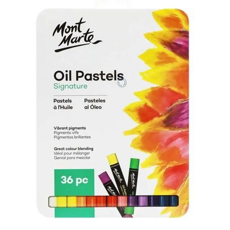 Mont Marte Premium Oil Pastels 36 Colors in Tin – Professional Soft Oil Pastel Set for Artists & Students - PAPERTREE Mont Marte Premium Oil Pastels 36 Colors in Tin – Professional Soft Oil Pastel Set for Artists & Students - PAPERTREE
