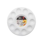 Mont Marte Round Plastic Palette 17 cm 6.7 Inch with 10 Small Wells and 1 Large Central Well - PAPERTREE